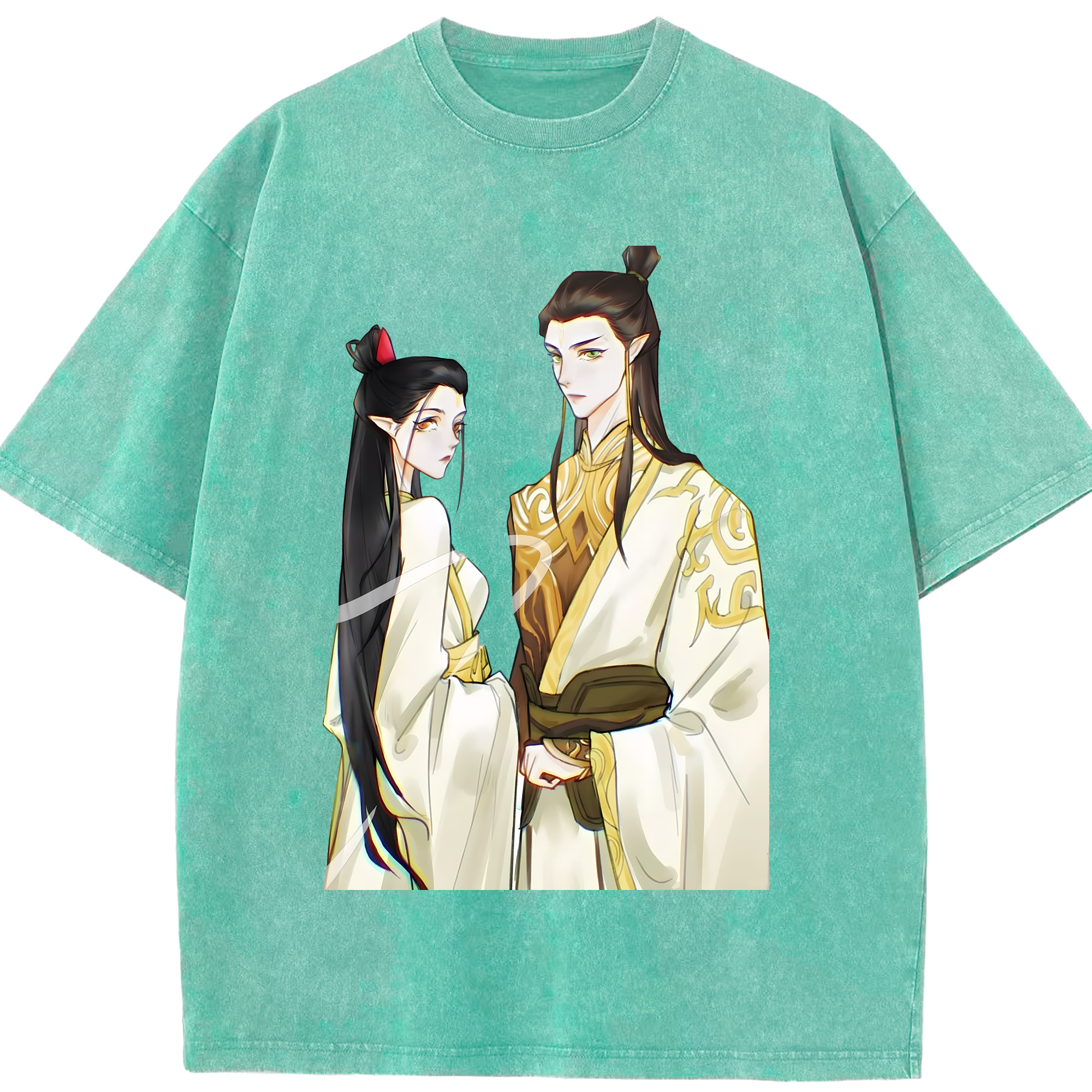 （画像用） Ne Zha 2 ナタ 魔童の大暴れ 綿100% ヴィンテージ風 半袖Tシャツ（フロントプリント）
